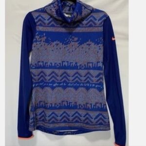 Nike Blue Patterned Long Sleeve Top